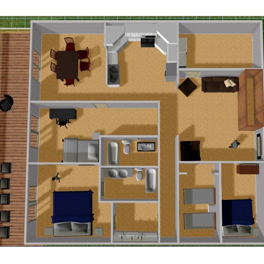 Four-Bedroom Apartment interior